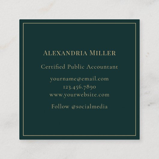 シンプルモダン高級 スクエア名刺 (裏面)