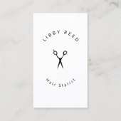 シンプルモダン髪型はさみ白 名刺 (正面)