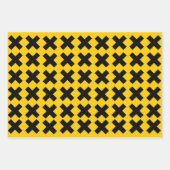 シンプルモダン黄と黒の注意シンボルや象徴 ラッピングペーパーシート (正面3)