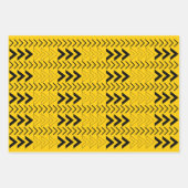 シンプルモダン黄と黒の注意シンボルや象徴 ラッピングペーパーシート (正面)