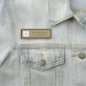 シンプルモダン黒とタンのクラシック名タグ 名札 (インサイチュ)