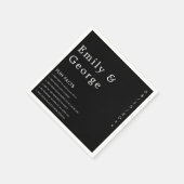 シンプルモダン黒と白のおもしろいの事実結婚の スタンダードカクテルナプキン (角)