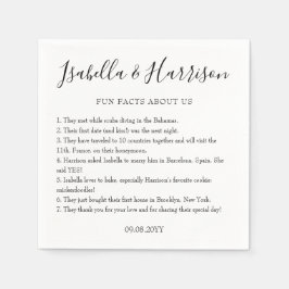 シンプルモダン黒と白のおもしろい事実結婚 スタンダードカクテルナプキン