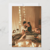 シンプルモダン黒と白のオーバーレイ結婚写真 招待状 (裏面)