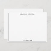 シンプルモダン黒と白の薄い縁どクラシック ノートカード (正面/裏面)