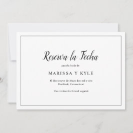シンプルモダン黒と白エレガント スペインのの セーブザデート