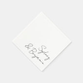 シンプルモダン黒のスクリプミニマルトの結婚式 スタンダードカクテルナプキン (角)