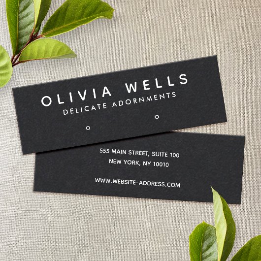 シンプルモダン黒スタッドイヤリングディスプレイミニ スキニー名刺