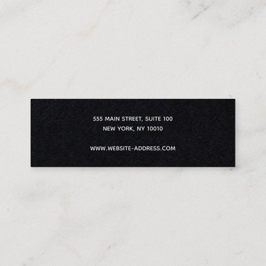 シンプルモダン黒スタッドイヤリングディスプレイミニ スキニー名刺 (裏面)