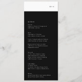 シンプルモダン黒ストライプモノグラム結婚のメニュー メニュー (正面)