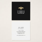 シンプルモダン黒ミニマル金ゴールドビーのロゴ (正面&裏面)