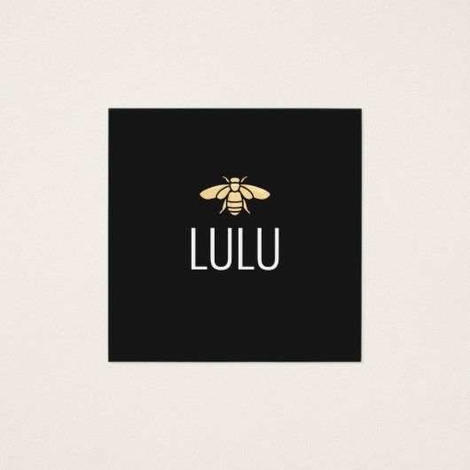 シンプルモダン黒ミニマル金ゴールドビーのロゴ (正面)