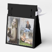 シンプルモダン黒写真卒業パーティー フェイバーボックス (裏面サイド)