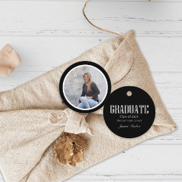 シンプルモダン黒写真卒業 フェイバータグ