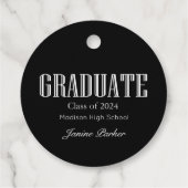 シンプルモダン黒写真卒業 フェイバータグ (裏面)