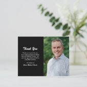 シンプルモダン黒写真葬儀 サンキューカード (スタンド正面)