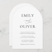 シンプルモダン黒白アー結婚チ 招待状 (正面/裏面)