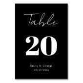 シンプルモダン黒白エレガントな結婚式 テーブルナンバー (裏面)