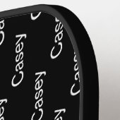 シンプルモダン黒白モノグラム名 ピックルボールラケット (左詳細)