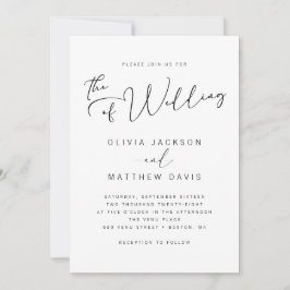 シンプルモダン黒白結婚書 招待状