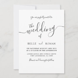 シンプルモダン黒白結婚書 招待状