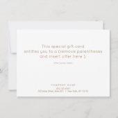 シンプルモダン黒金ゴールドホリデー商品券 (裏面)