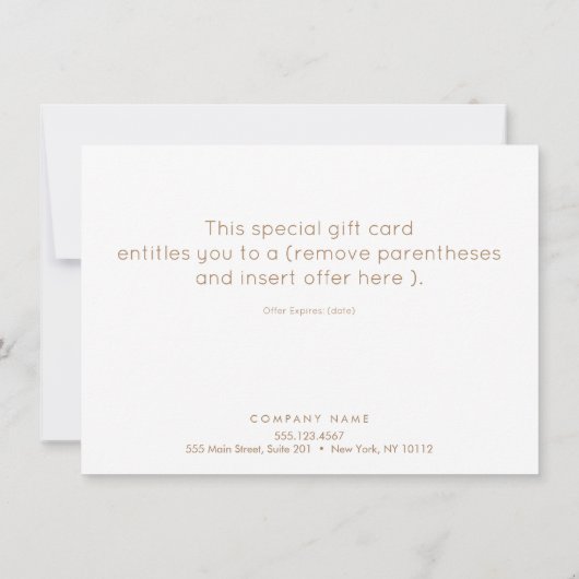 シンプルモダン黒金ゴールドホリデー商品券 (裏面)