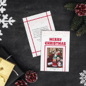 シンプルモダン1枚+引用文レッドフレームクリスマス シーズンカード