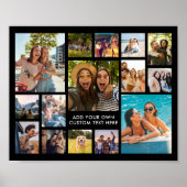 シンプルモダン15枚フォトコラージュ ポスター (正面)