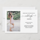 シンプルモダン2写真卒業 案内状 (裏面)