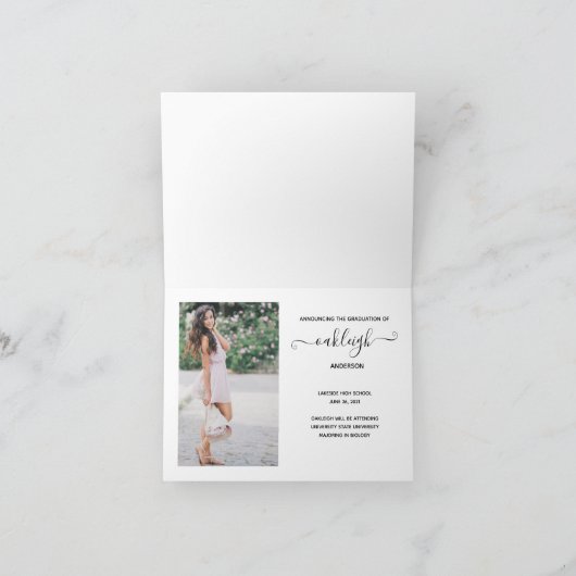 シンプルモダン2写真卒業 案内状 (内部)