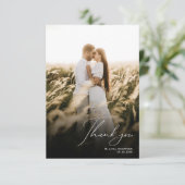 シンプルモダン2写真結婚の サンキューカード (スタンド正面)