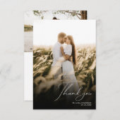 シンプルモダン2写真結婚の サンキューカード (正面/裏面)