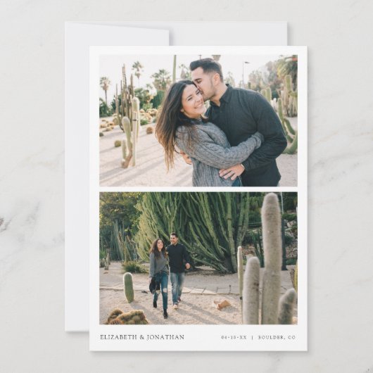 シンプルモダン2写真結婚式 招待状 (正面)