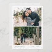 シンプルモダン2写真結婚式 招待状 (正面/裏面)