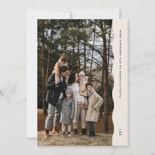 シンプルモダン2枚の波状のクリスマス シーズンカード (正面)