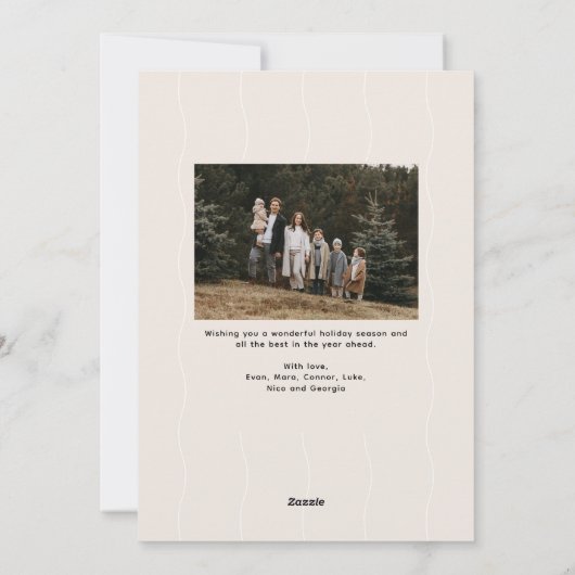 シンプルモダン2枚の波状のクリスマス シーズンカード (裏面)