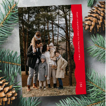 シンプルモダン2枚の波状の縁の赤いクリスマス