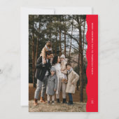 シンプルモダン2枚の波状の縁の赤いクリスマス シーズンカード (正面)