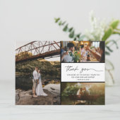 シンプルモダン3写真の結婚ありがとう サンキューカード (スタンド正面)
