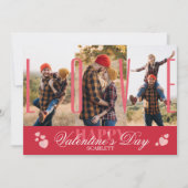 シンプルモダン3写真コラージュ赤バレンタインデー シーズンカード (正面)