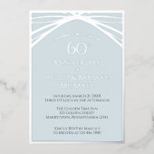 シンプルモダン3月60日結婚記念パーティー 箔招待状 (正面)