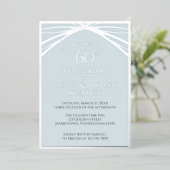 シンプルモダン3月60日結婚記念パーティー 箔招待状 (立ち正面)