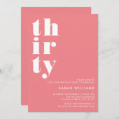 シンプルモダン30歳の誕生日 招待状 (正面/裏面)
