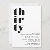 シンプルモダン30歳の誕生日 招待状 (正面)