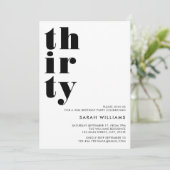シンプルモダン30歳の誕生日 招待状 (スタンド正面)