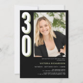 シンプルモダン30歳の誕生日 招待状 (正面)
