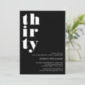 シンプルモダン30歳の誕生日 招待状 (スタンド正面)
