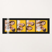 シンプルモダン4写真コラージュ名パーソナライズされた ヨガマット (正面(横))