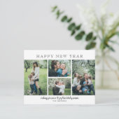 シンプルモダン4枚の写真Happy New Year シーズンポストカード (スタンド正面)